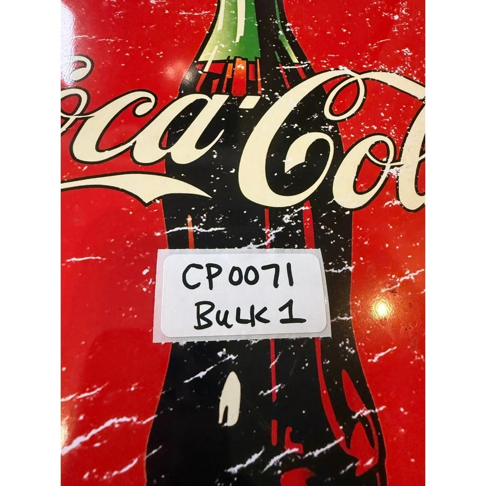 Coca-Cola Unisex Vintage Bottle Cap Wall Sign 15.75in Red Distressed Metal